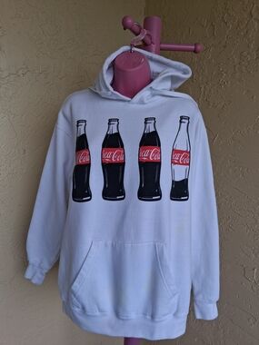 Coca Cola White Hoodie Sweatshirt - Men